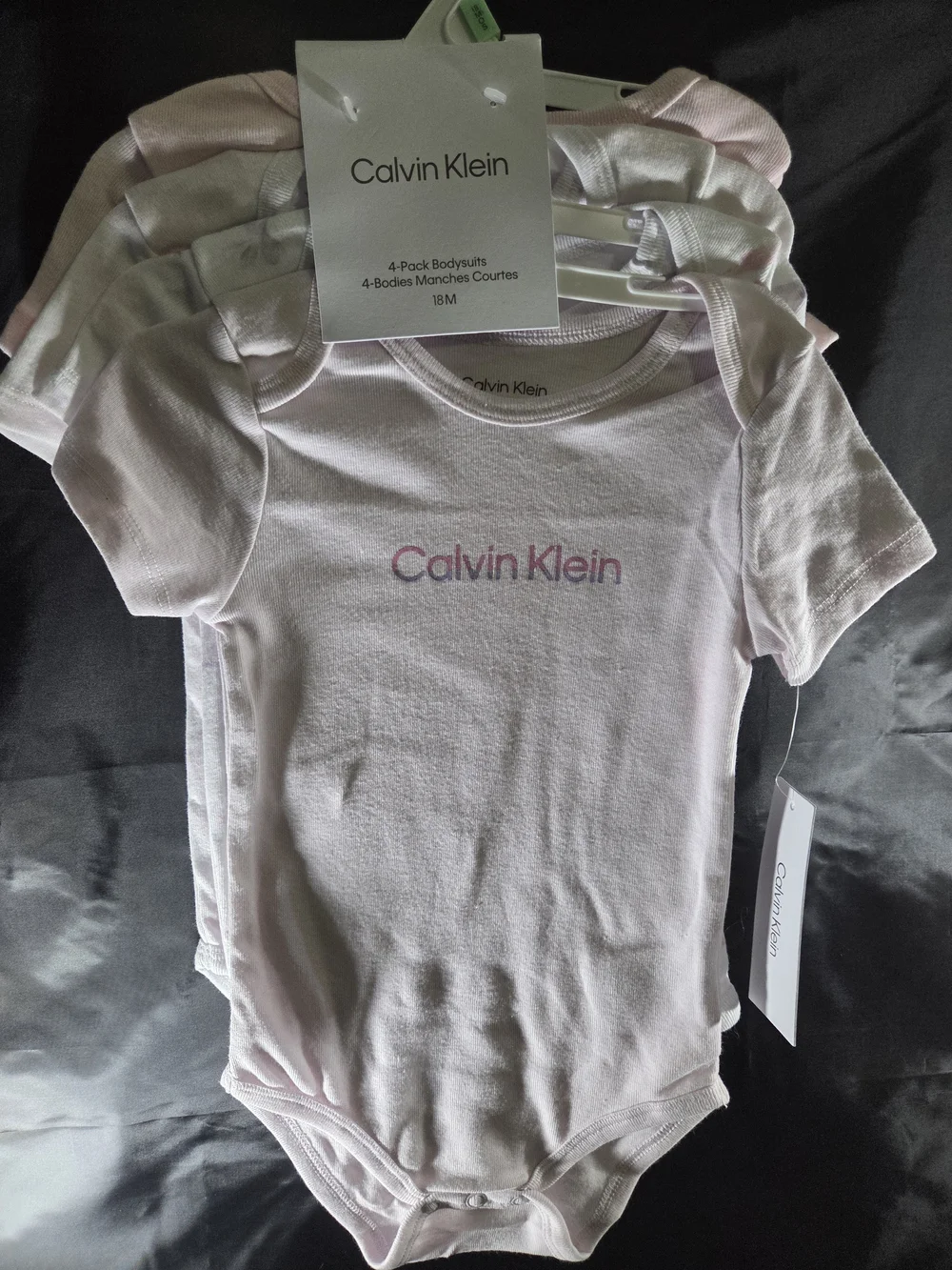 Calvin Klein 4-Pack Baby Girls' Pink Logo One-Piece Bodysuits